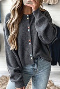 Women’s grey colorful button cardigan