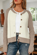 Women's Cream and Mushroom Cardigan