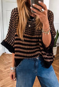 Women's Black and Tan Sweater