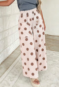 Brown and Cream Polk a dot Pants