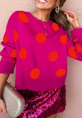 Pink and Orange Dot Sweater