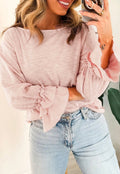 Pink Ruffle Sleeve top