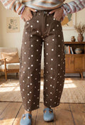Women's Brown Polka Dot Jeans