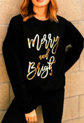 Women's Gold Merry and Bright Sweatshirt