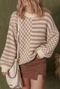 Women's Cream and Tan Sweater