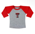 Kid's Texas Tech Red Raglan Sleeve Embroidered Tee