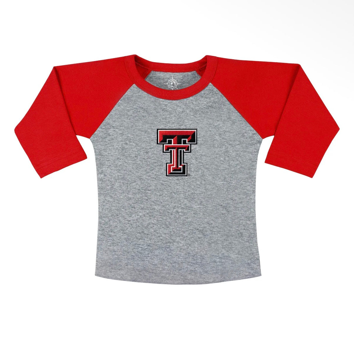 Kid's Texas Tech Red Raglan Sleeve Embroidered Tee