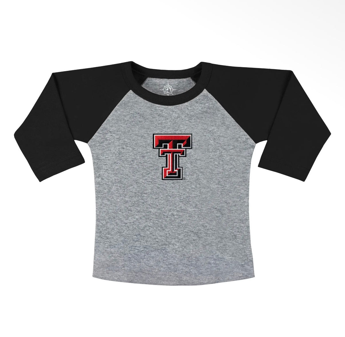 Kid's Raglan Sleeve Black Embroidered Tee