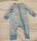 Kid's Blue and White Checkered Pumpkin Onesie
