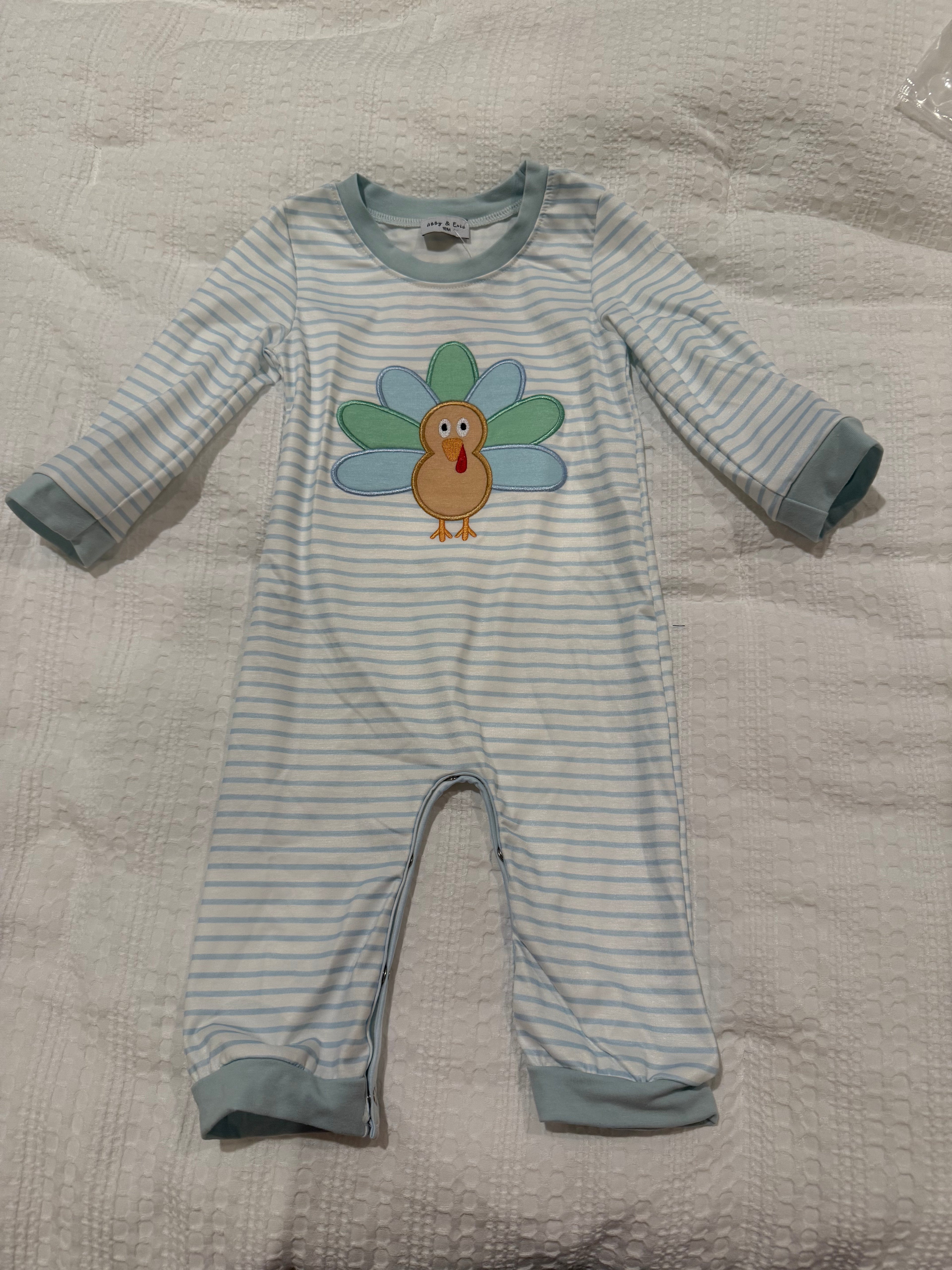 Kid's Striped Turkey Onesie