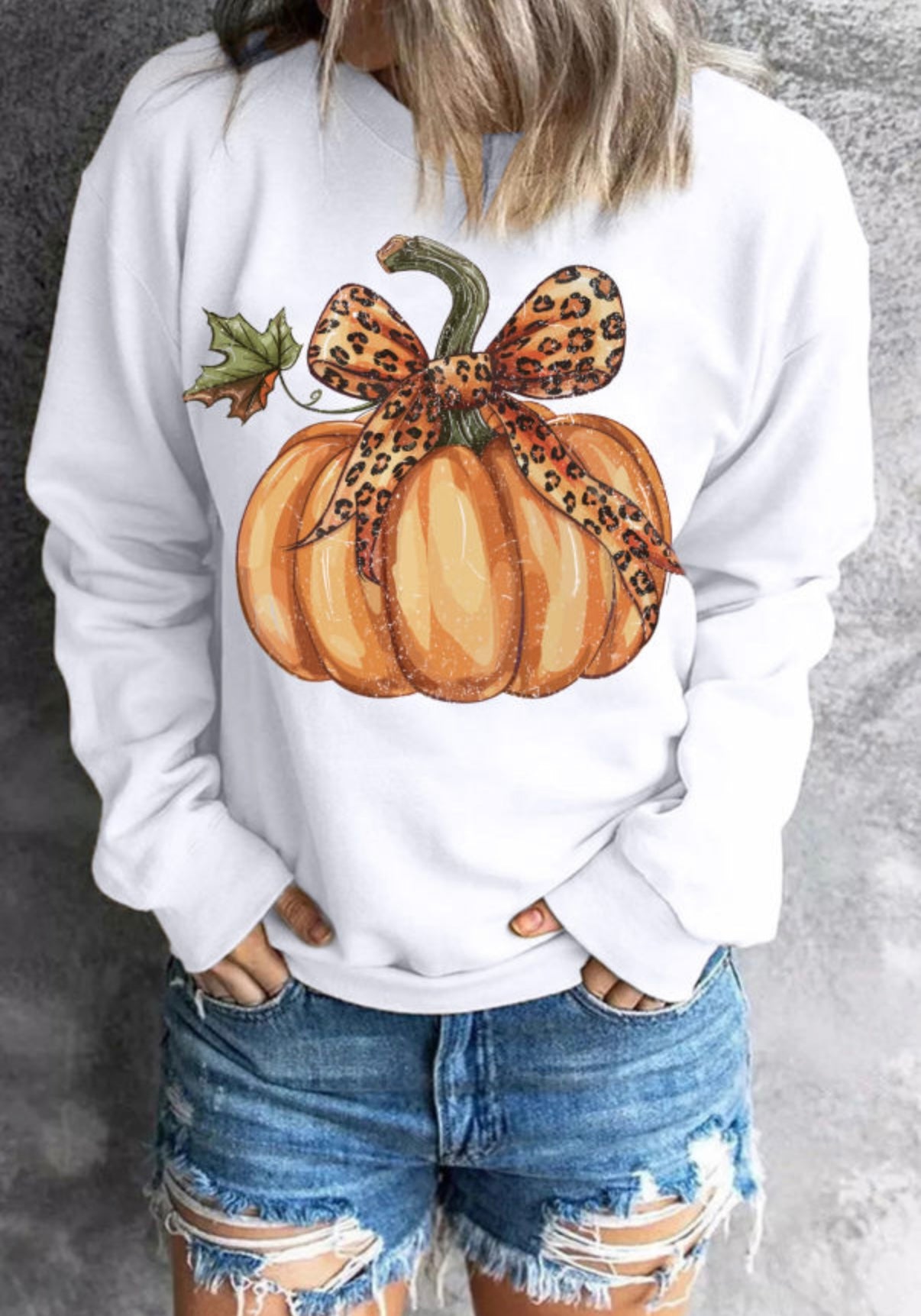 Women's Pumpkin with Bow Sweatshirt