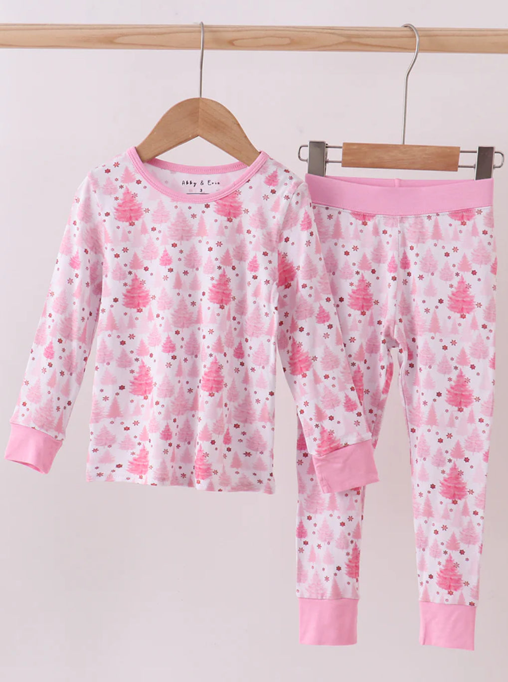 Girl's Bamboo Pink Tree Pajamas
