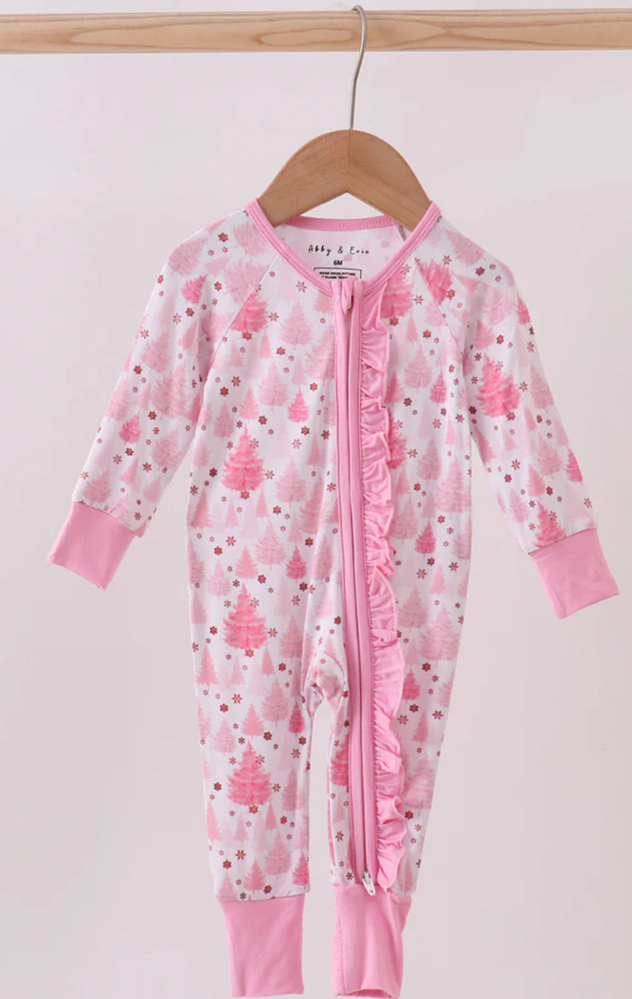 Girl's Bamboo Pink Tree Onesie