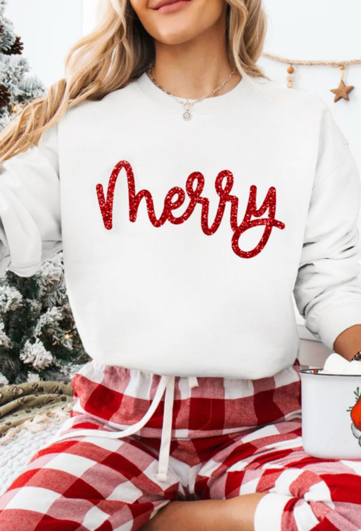 Women's Glitter Merry Sweatshirt