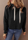 Women's Cropped Black Sweatshirt