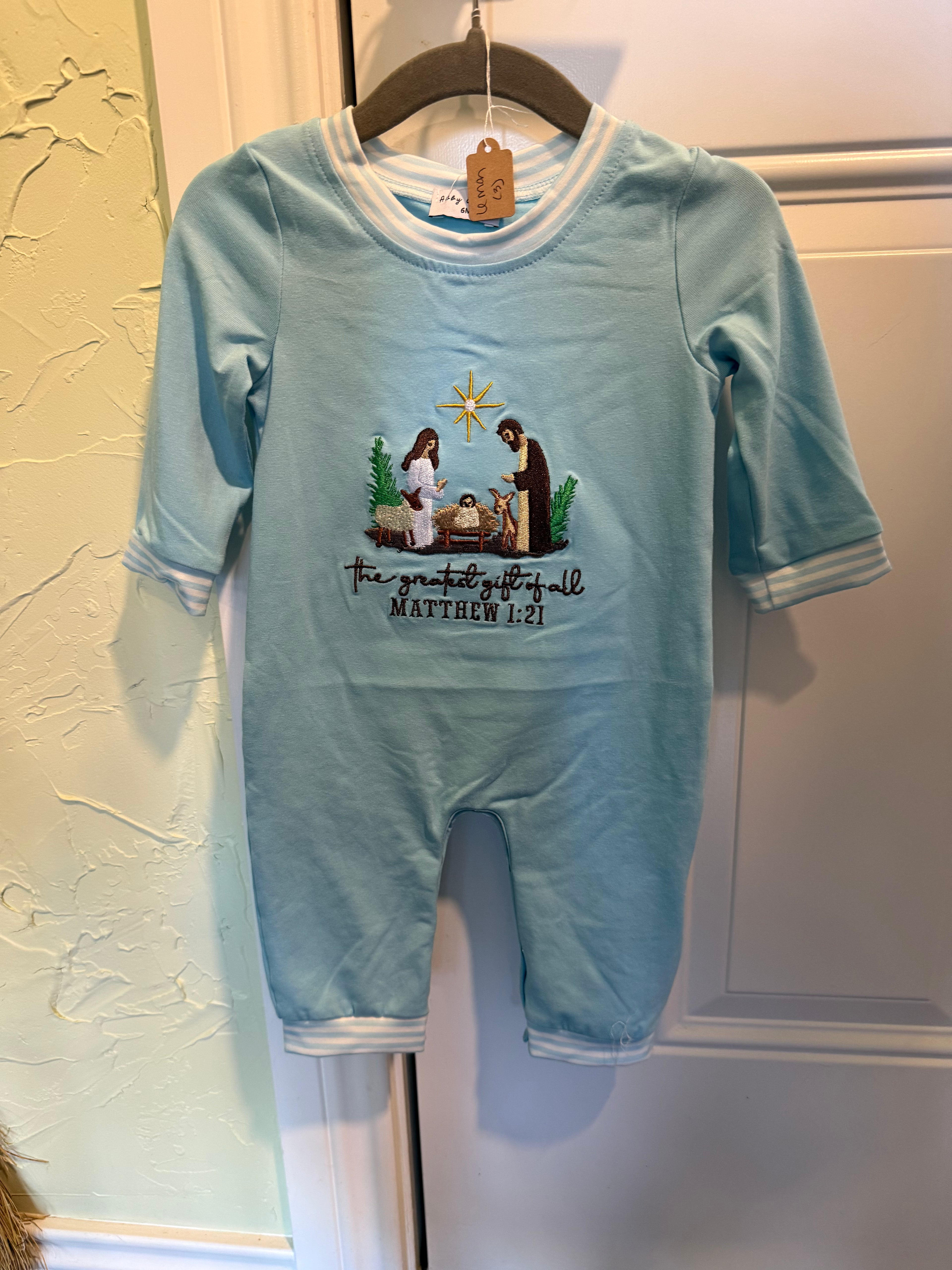 Kid's Embroidered Nativity Onesie