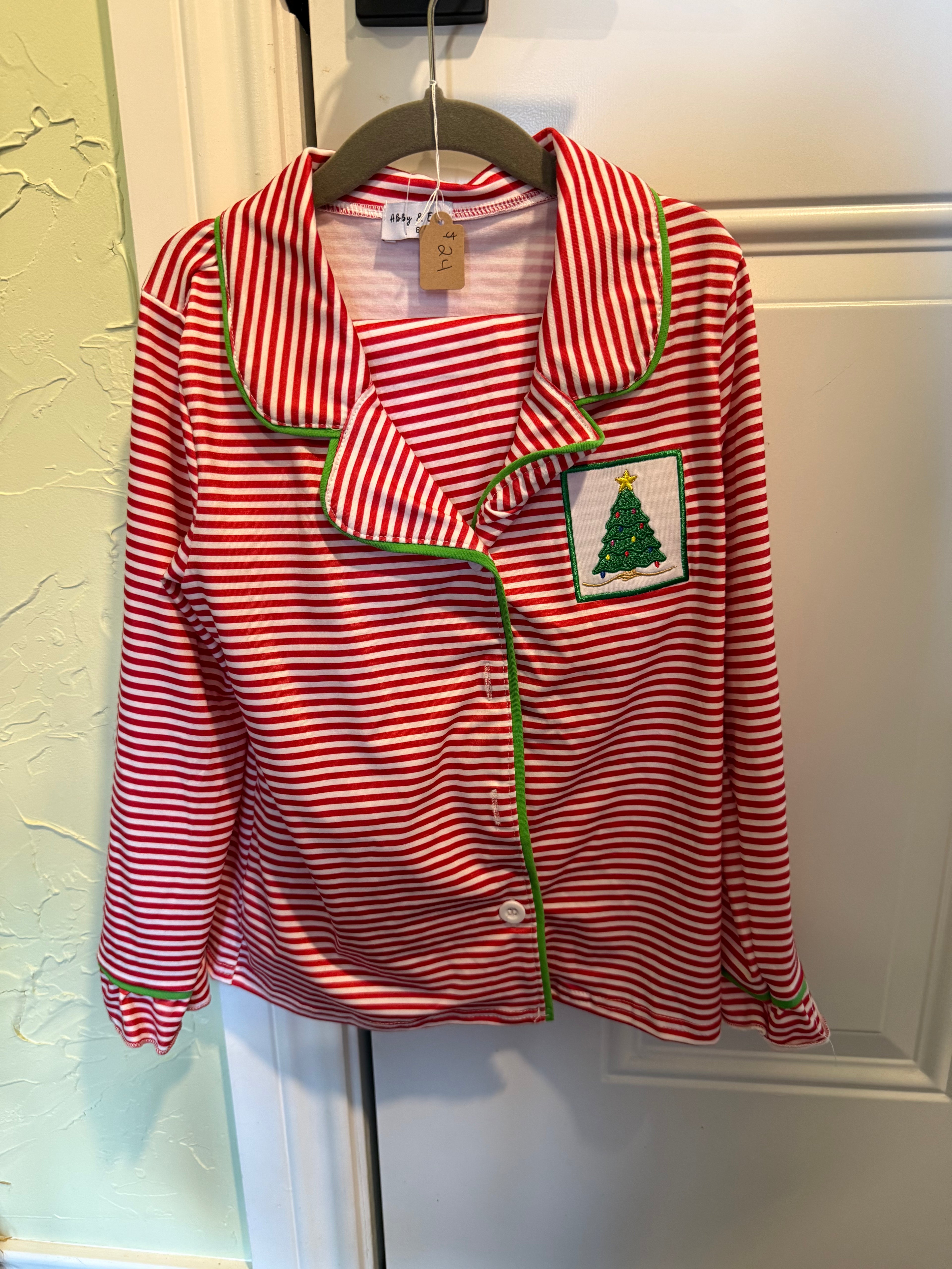 Kid's Embroidered Christmas Pajama Set
