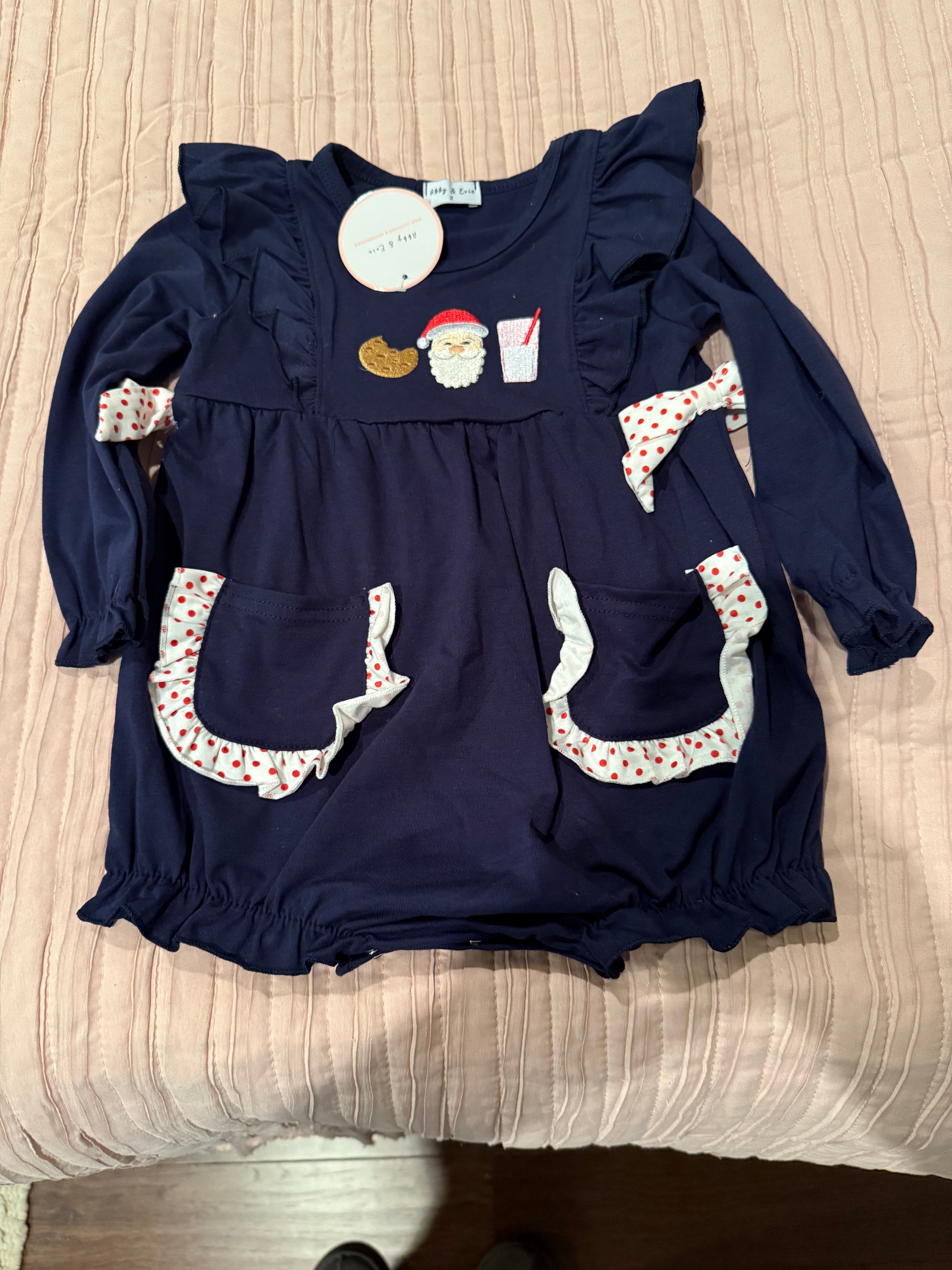 Girl's Embroidered Milk and Cookies Bubble