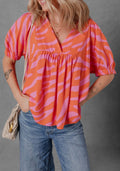 Women's Orange and Pink Zebra Shirt