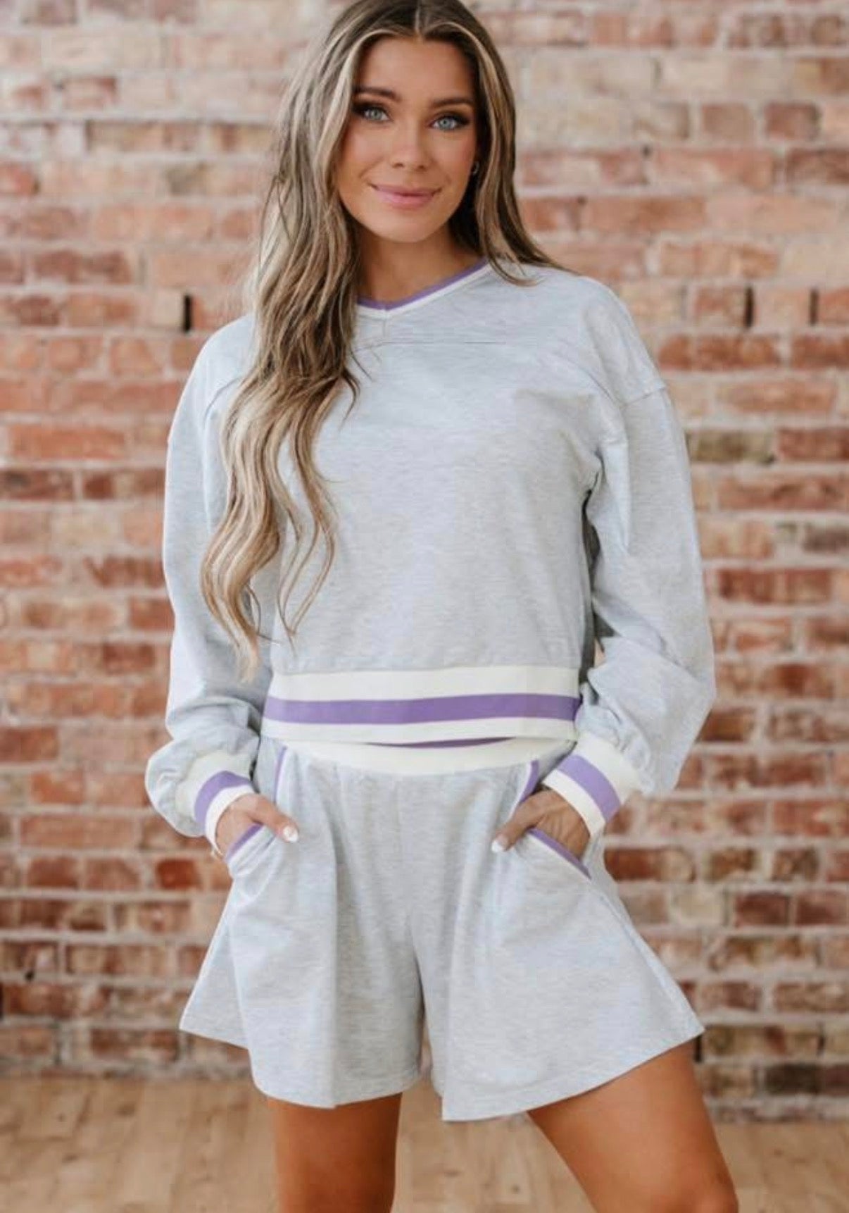 Women's Grey and Purple Set