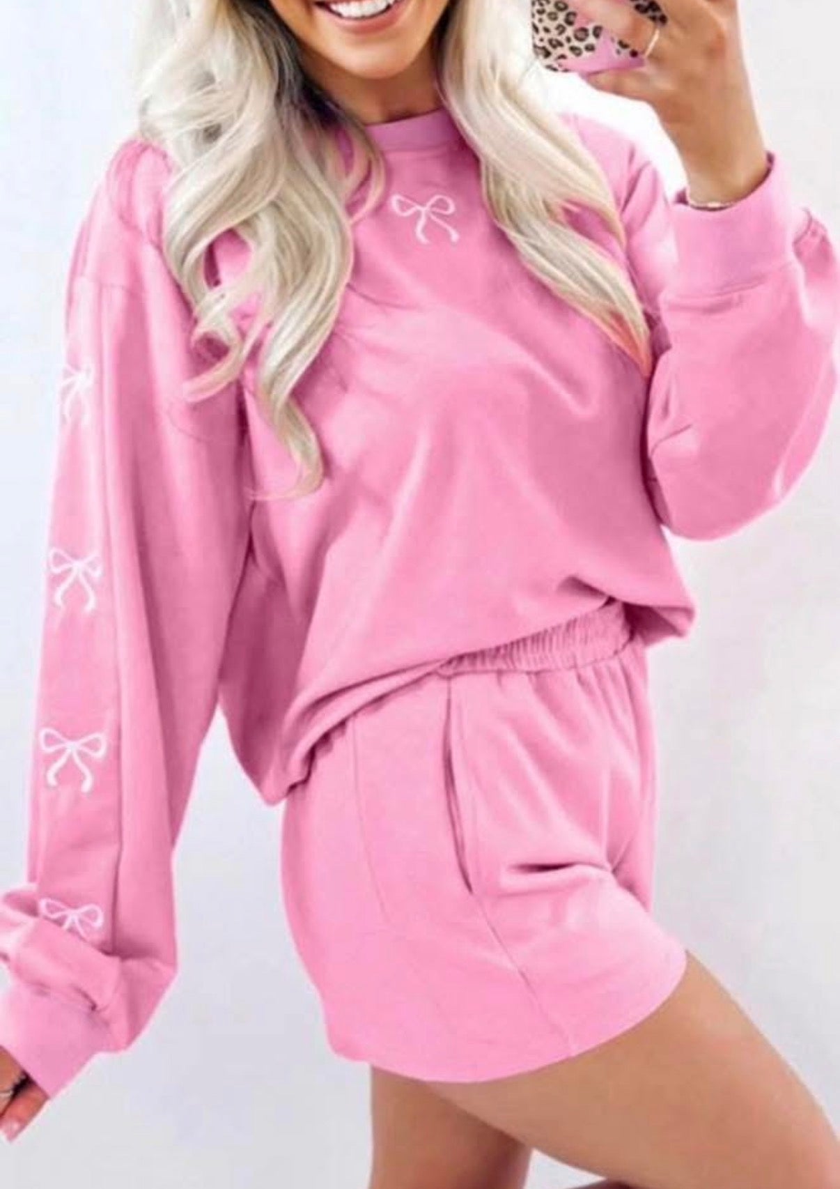 Women's Pink Bow Set