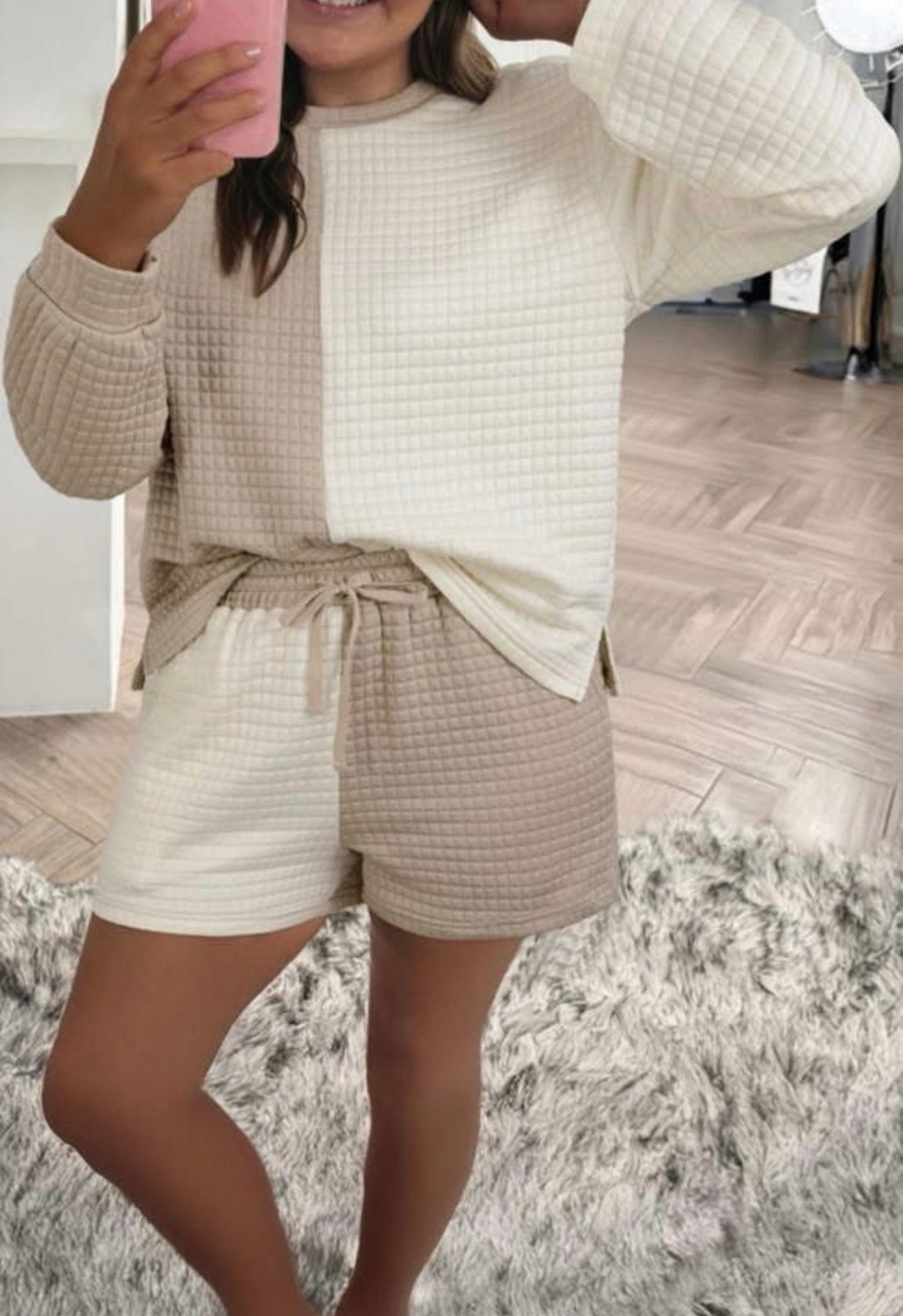Women's Tan and Cream Set