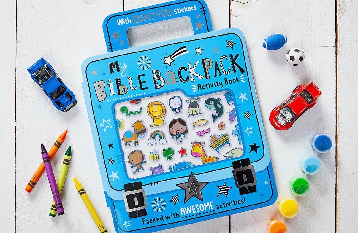 Blue Bible Backpack Book