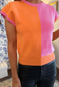 Women's Pink and Orange Sweater