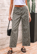 Women's Cheetah Jeans with Frayed Bottom