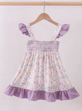 Girl's Purple Floral Dress