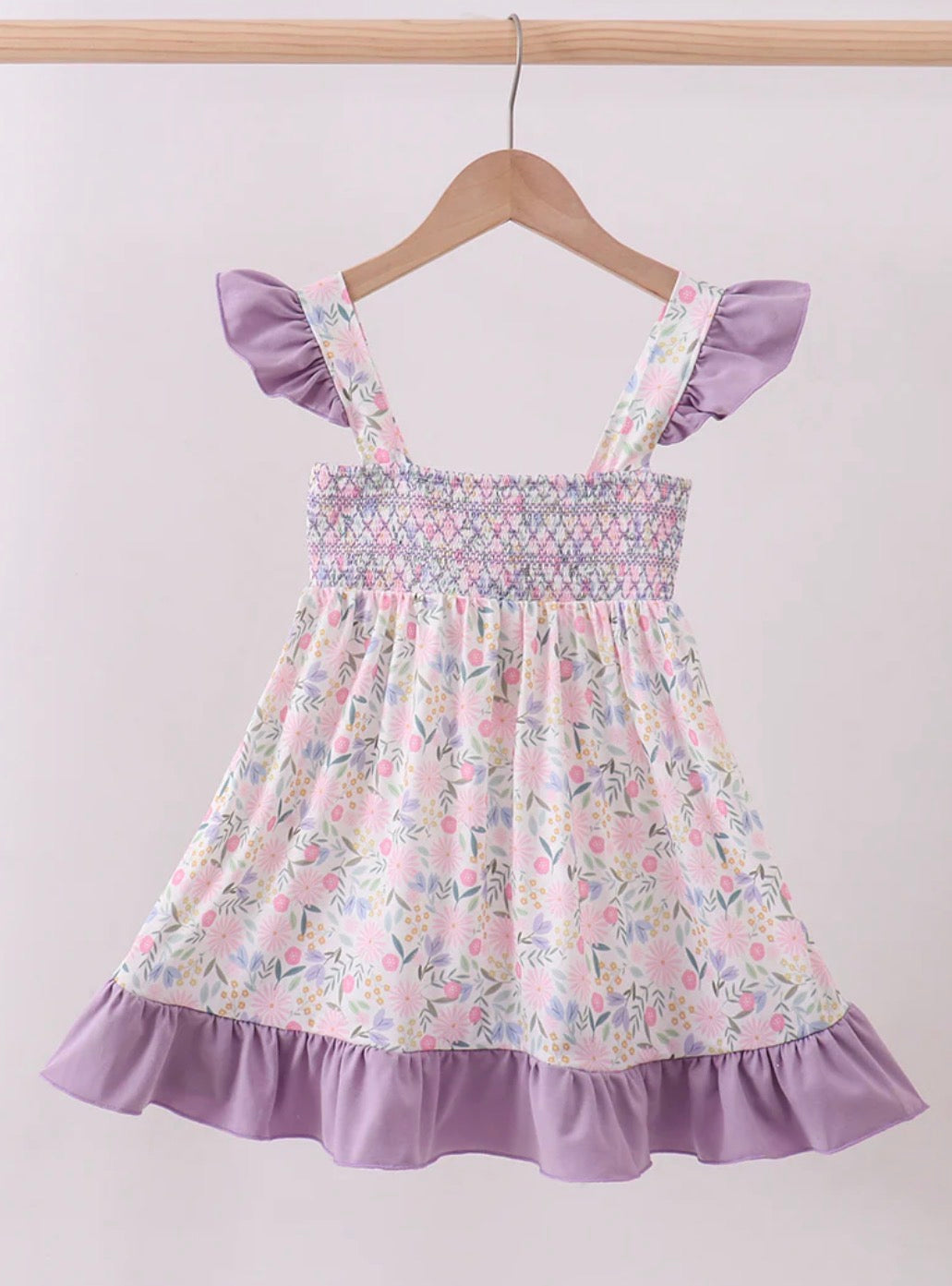 Girl's Purple Floral Dress
