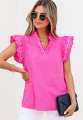 Women's Pink Flutter Sleeve Shirt