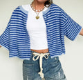 Women's Blue Striped Sweater