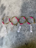 Hot Pink, Gold, and White Bracelets