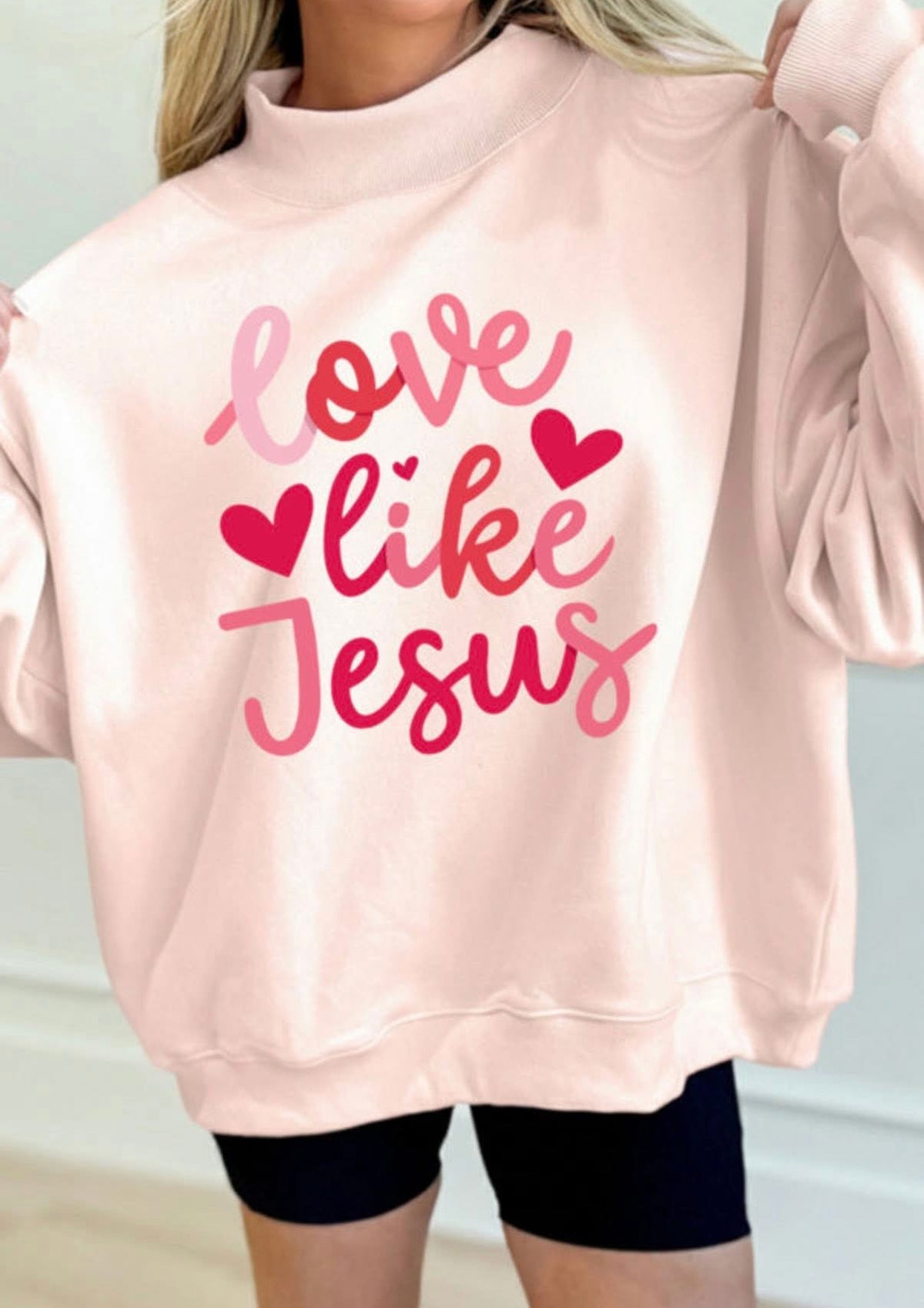 Love Like Jesus Mock Neck Sweatshirt