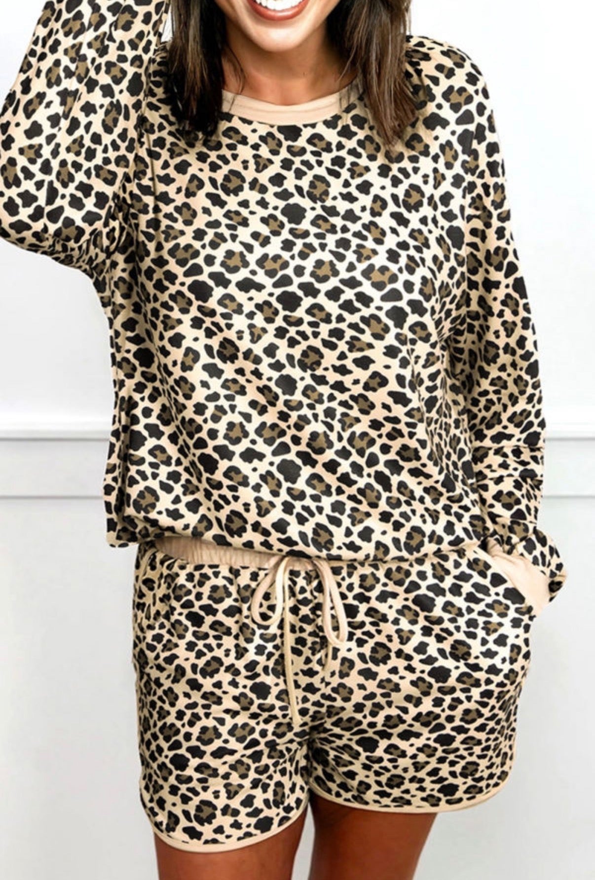 Women's Cheetah Set with Tan Trim