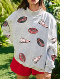 Women's Grey Game Day Themed Sweatshirt