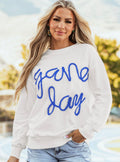Women's Blue and White Game Day Sweatshirt