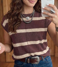 Women's Brown and Cream Sweater