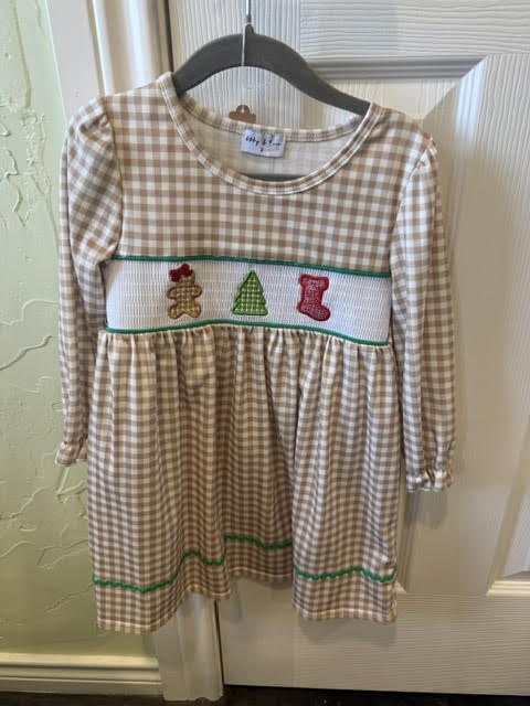 Girl's Embroidered Gingerbread Dress