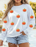Women's White Pumpkin Sweatshirt