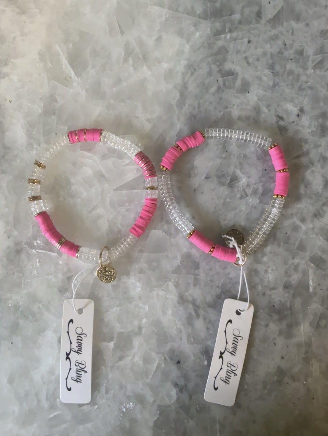 Light Pink and Clear Bracelets