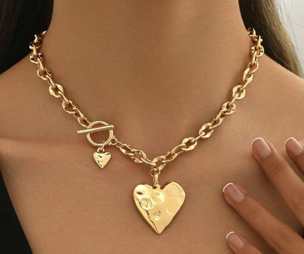 Toggle Solid Heart Necklace