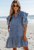 Women's Jean Dress with Peter Pan Collar