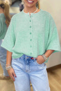 Mint green short sleeve cardigan