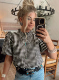 Women's Black and White Checkered Shirt