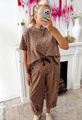 Leopard short sleeve barrel pant set